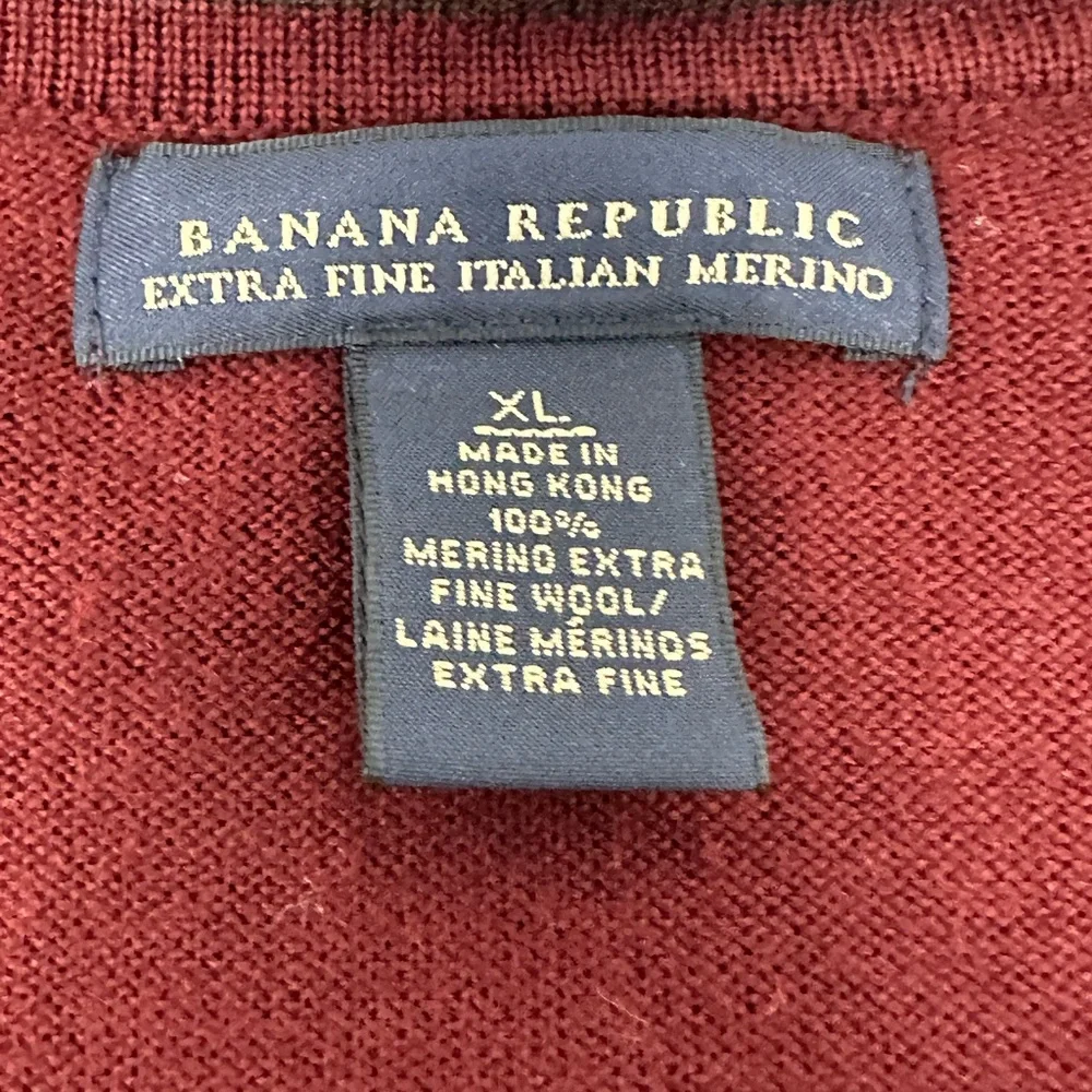 Banana Republic 100% Extra Fine Italian Merino Wool Ribbed Sz XL Sweater Mens R4